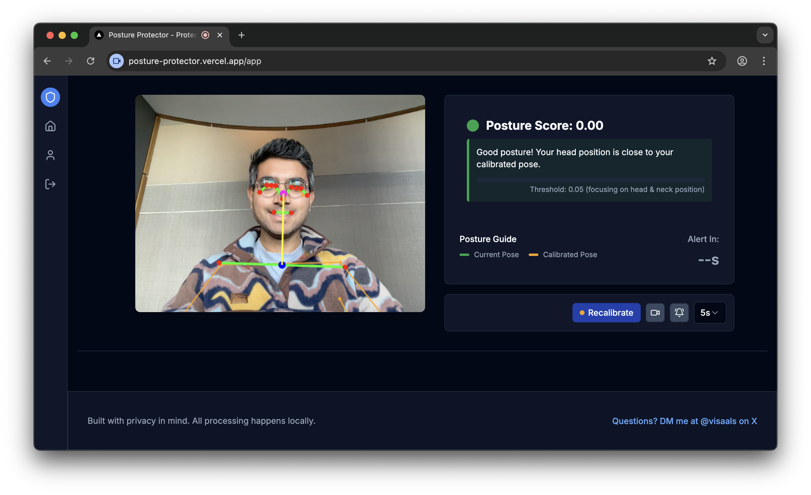 AI posture detection in action